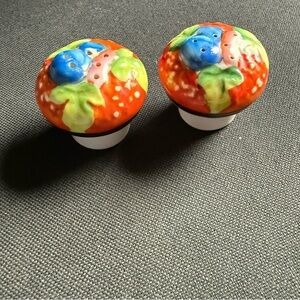Mini Vintage Salt and Pepper Shakers Fruit Basket